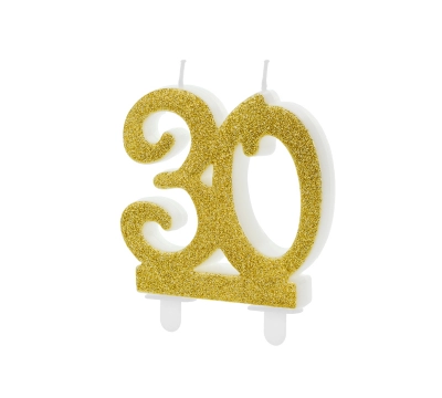 Sviečka na tortu 30 zlatá
